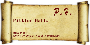 Pittler Hella névjegykártya